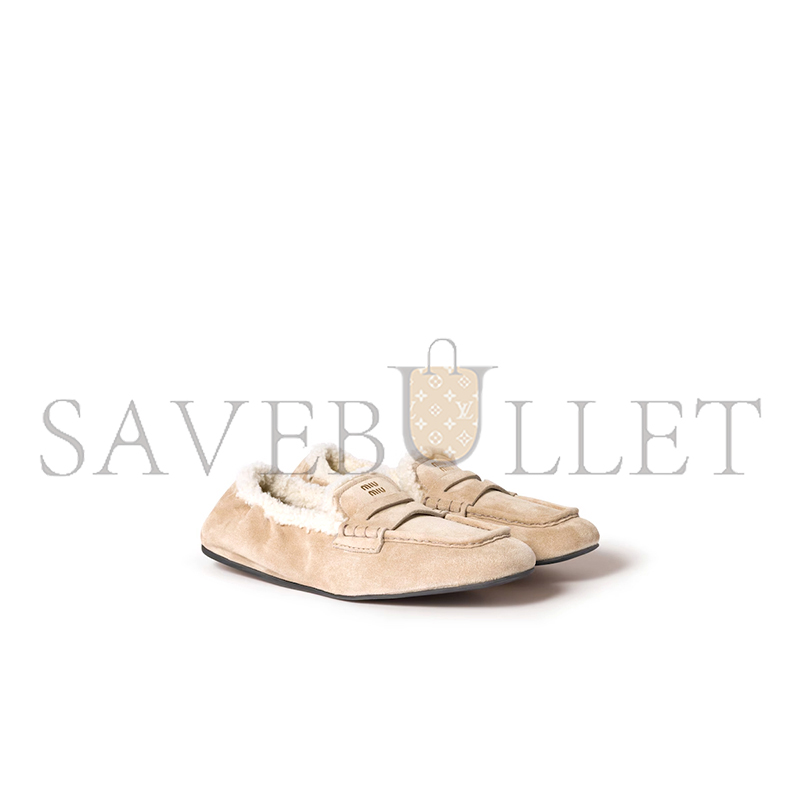 MIU MIU RUCHES SUEDE LOAFERS 5D341E 